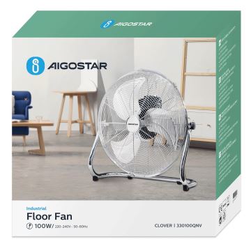 Aigostar - Bodenventilator 100W/230V Chrom