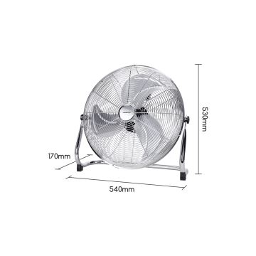 Aigostar - Bodenventilator 100W/230V Chrom