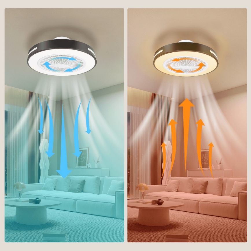 Aigostar - Dimmbarer-LED RGB-Deckenventilator LED/40W/230V 2700-6500K Wi-Fi + Fernbedienung