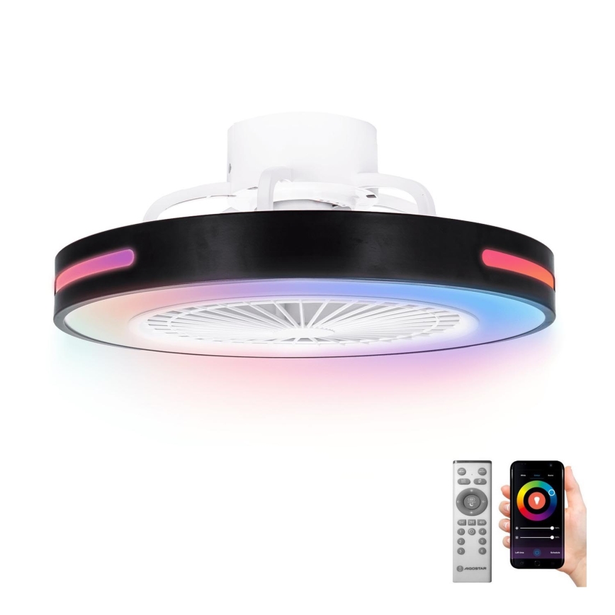 Aigostar - Dimmbarer-LED RGB-Deckenventilator LED/40W/230V 2700-6500K Wi-Fi + Fernbedienung