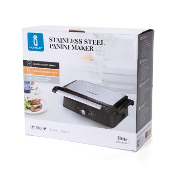 Aigostar - Kontaktgrill 1500W/230V Chrom/schwarz