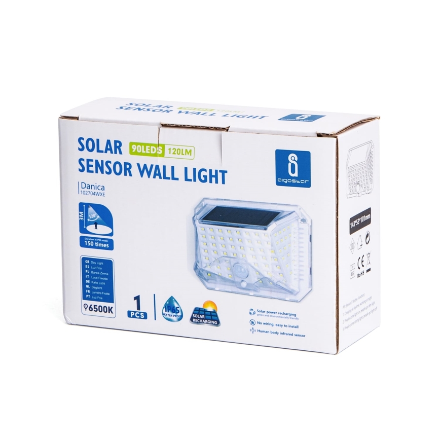 Aigostar - LED-Außen-Solarleuchte mit Sensor LED/1,48W/5V IP65