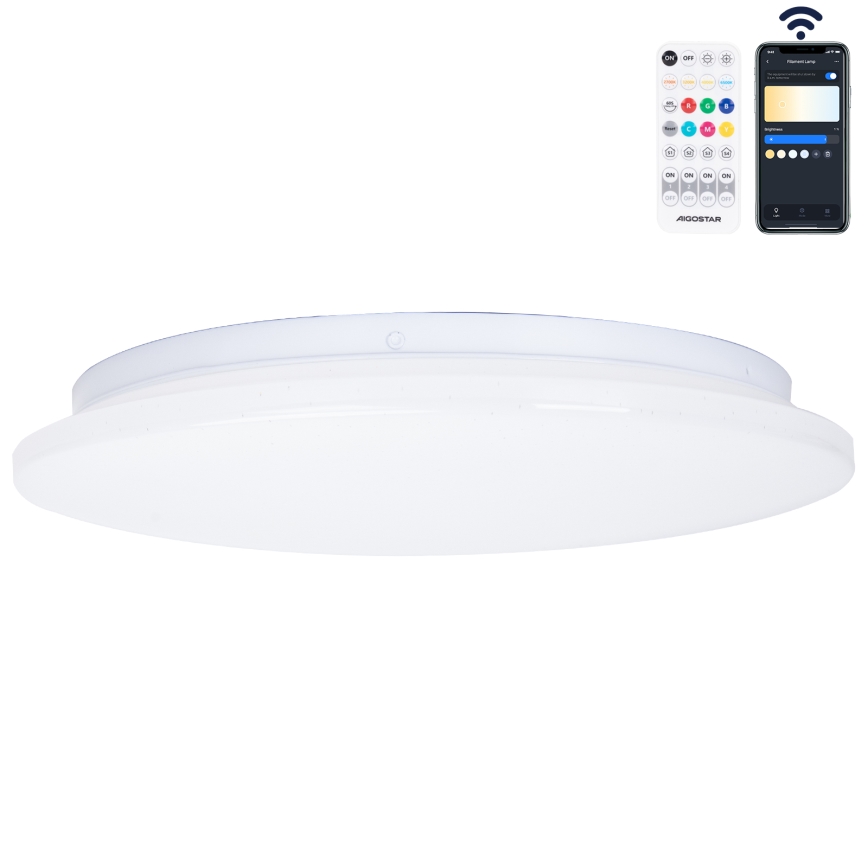 Aigostar - LED-Deckenleuchte für Badezimmer LED/18W/230V 3000-65000K IP44 + Fernbedienung