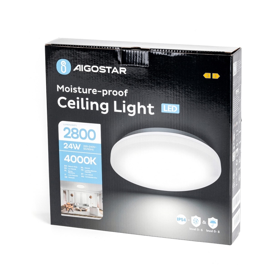 Aigostar - LED-Deckenleuchte für Badezimmer LED/24W/230V 4000K IP54