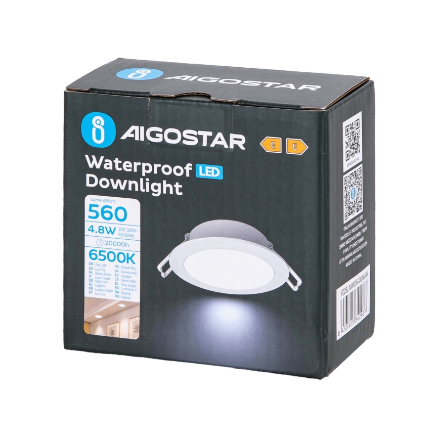 Aigostar - LED-Einbauleuchte für Badezimmer LED/4,8W/230V 6500K weiß IP65