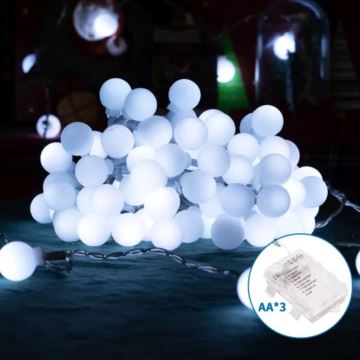 Aigostar - LED-Weihnachtslichterkette für den Außenbereich 100xLED/3xAA/8 Funktionen 10,3 m IP44 kaltweiß