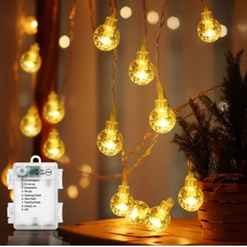 Aigostar - LED-Weihnachtslichterkette für den Außenbereich 100xLED/3xAA/8 Funktionen 10,3 m IP44 warmweiβ