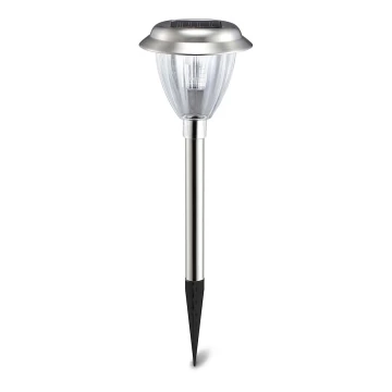 Aigostar - LED-Solarlampe LED/0,08W/2V 30,4 cm 6500K IP44 Chrom