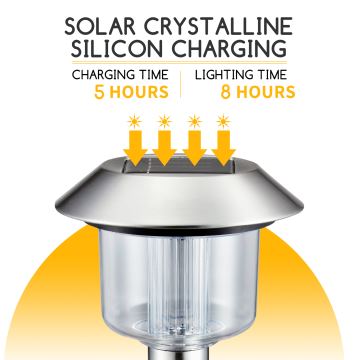 Aigostar - LED-Solarlampe LED/0,08W/2V 36,6 cm 6500K IP44 Chrom