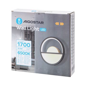 Aigostar - LED-Wandleuchte LED/13,5W/230V 6500K schwarz/golden