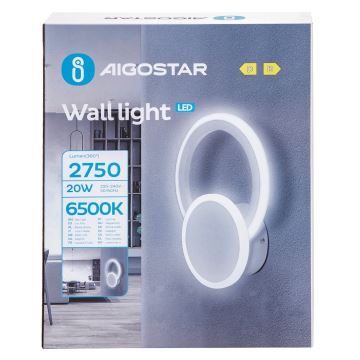 Aigostar - LED-Wandleuchte LED/20W/230V 6500K weiß