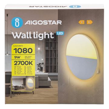 Aigostar - LED-Wandleuchte LED/9W/230V 2700K weiß