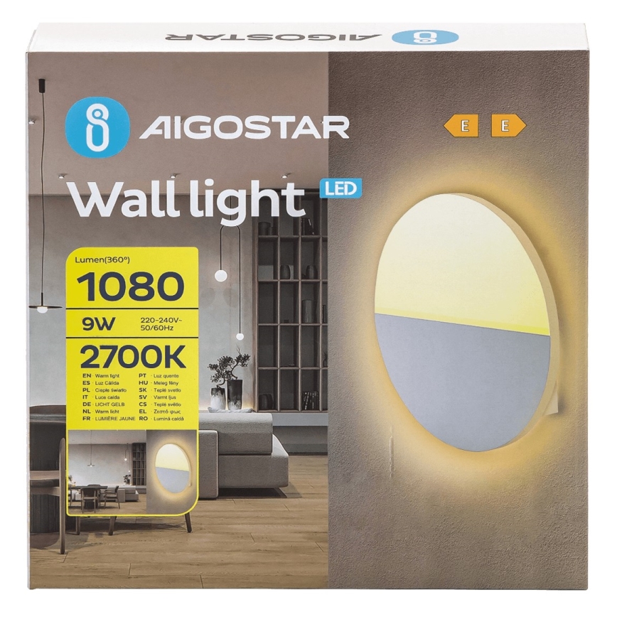 Aigostar - LED-Wandleuchte LED/9W/230V 2700K weiß