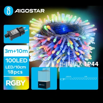 Aigostar - LED-Weihnachtslichterkette für den Außenbereich 100xLED/8 Funktionen 13m IP44 mehrfarbig