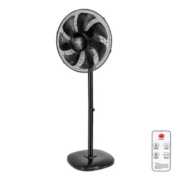 Aigostar - Standventilator 55W/230V schwarz + Fernbedienung