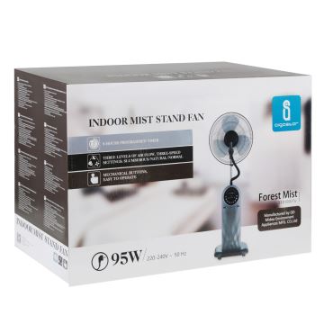 Aigostar - Standventilator mit Nebeleffekt MIST 95W/230V + Fernbedienung