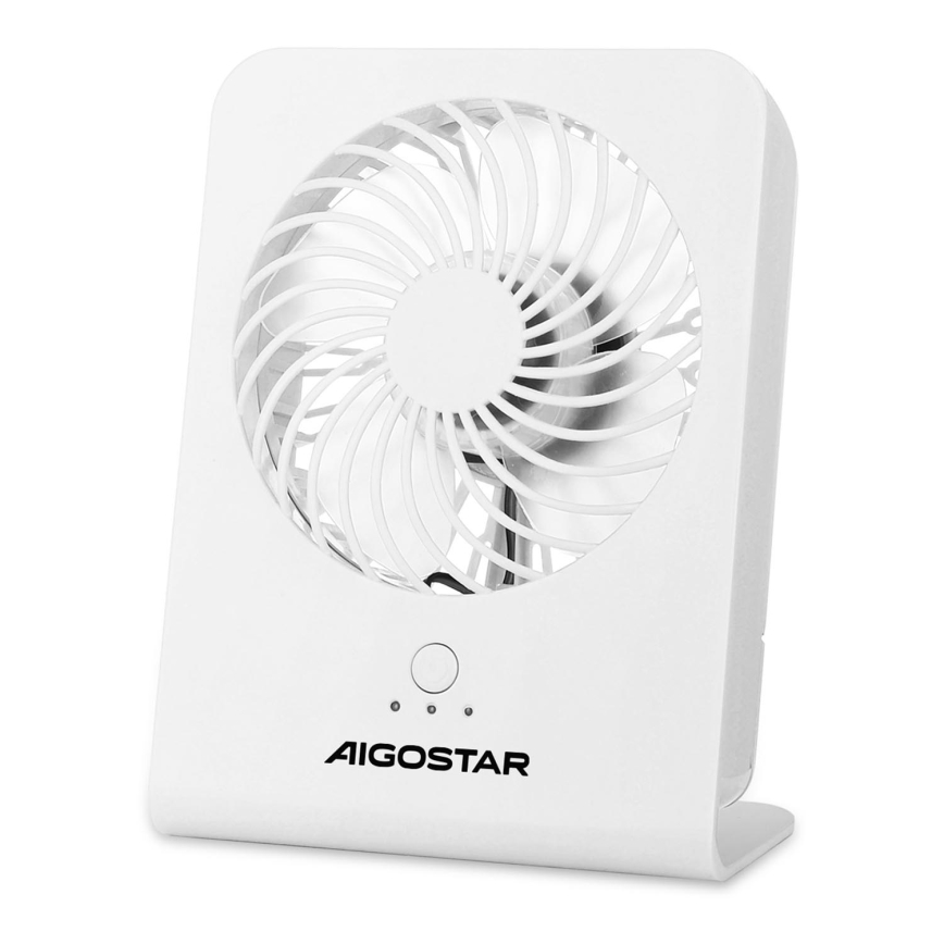 Aigostar - Tischventilator 5W/5V weiß