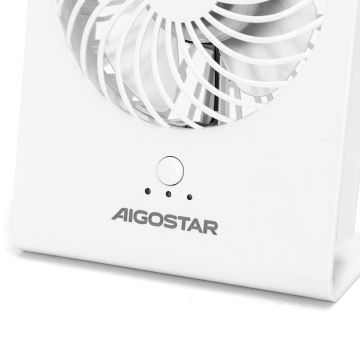 Aigostar - Tischventilator 5W/5V weiß