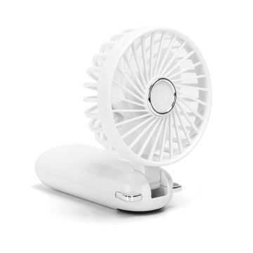 Aigostar - Wiederaufladbarer Handventilator 4W/5V 1200mAh weiß