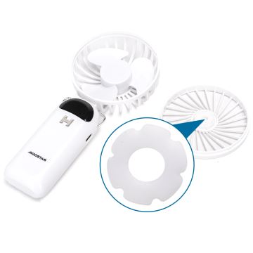 Aigostar - Wiederaufladbarer Handventilator 4W/5V 1200mAh weiß