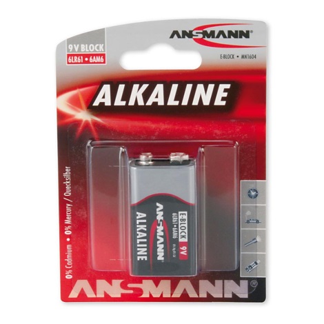 Ansmann 09887 6LR61 9V Block RED Alkalibatterie 9V