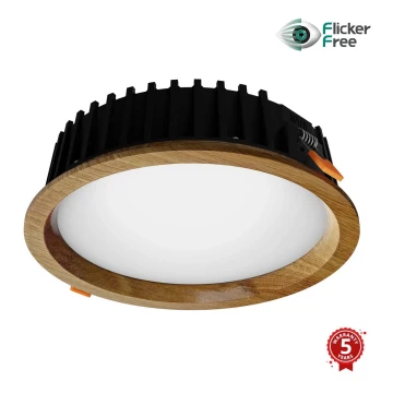 APLED - LED-Einbauleuchte RONDO WOODLINE LED/12W/230V 3000K d 20 cm Eiche Massivholz