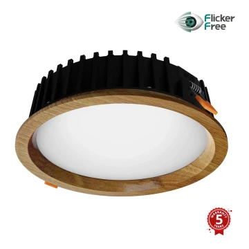 APLED - LED-Einbauleuchte RONDO WOODLINE LED/12W/230V 4000K d 20 cm Eiche Massivholz