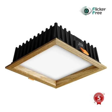 APLED - LED-Einbauleuchte SQUARE WOODLINE LED/12W/230V 3000K 17x17 cm Eiche Massivholz