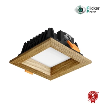 APLED - LED-Einbauleuchte SQUARE WOODLINE LED/3W/230V 3000K 9x9 cm Eiche Massivholz