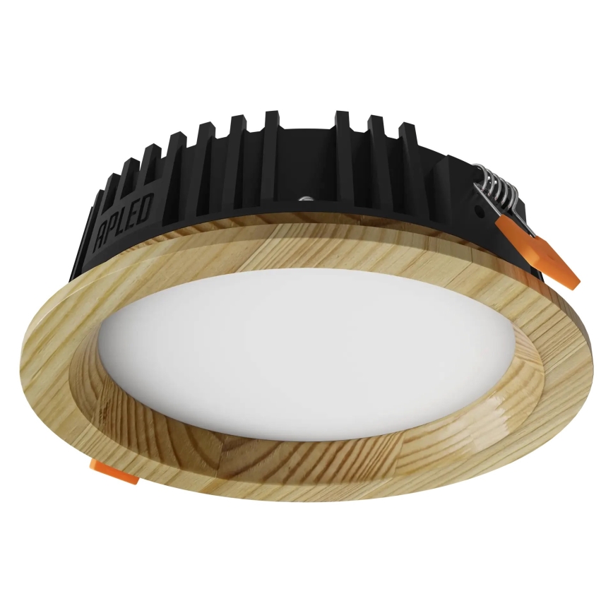 APLED - LED-Einbauleuchte RONDO WOODLINE LED/6W/230V 3000K d 15 cm Kiefer Massivholz