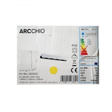 Arcchio - Dimmbare LED-Hängeleuchte an Schnur OLINKA 5xLED/5,4W/230V