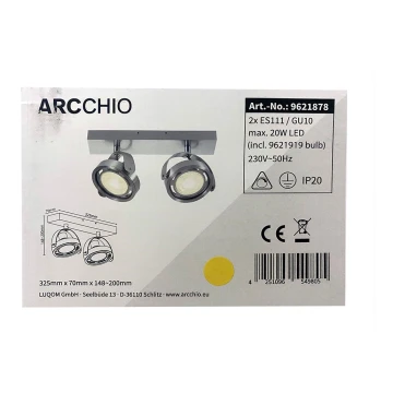 Arcchio - Dimmbarer LED-Strahler MUNIN 2xES111/GU10/11,5W/230V