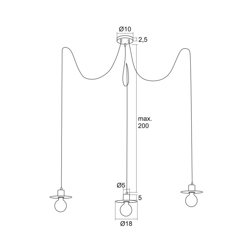 Argon 1376 - Hängeleuchte CORSO 3xE27/15W/230V weiß