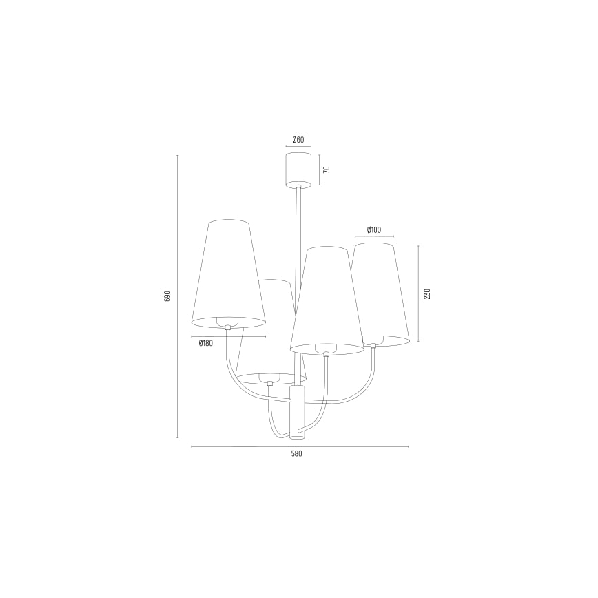 Argon 1827 - Hängeleuchte an Stange SAFIANO 4xE27/15W/230V burgunderrot