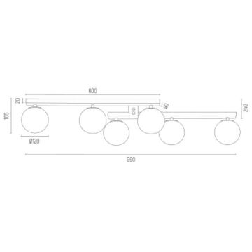 Argon 2544 - Kronleuchter FREEMONT 6xE14/7W/230V