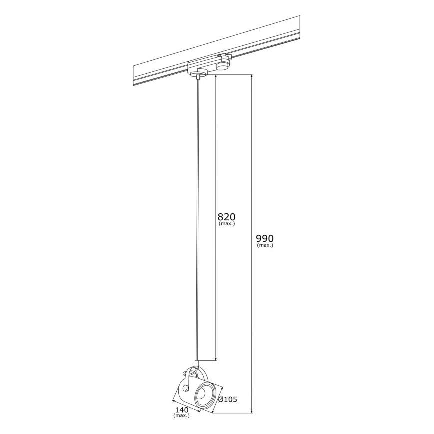 Argon 4313 - Hängeleuchte für Schienensystem NET 1xE27/15W/230V grün