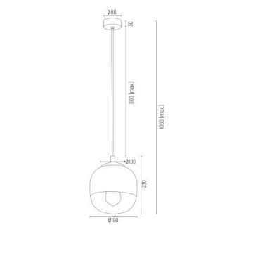 Argon 4676 - Kronleuchter an Schnur BALTIMORE 1xE27/15W/230V chrom glänzend