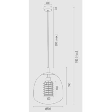 Argon 4677 - Hängeleuchte GLEN 1xE27/15W/230V