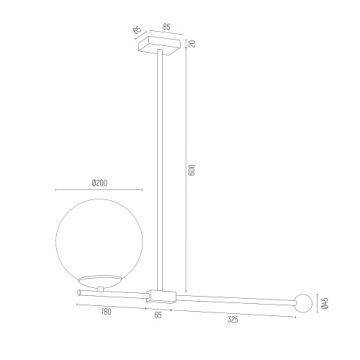 Argon 4738 - Kronleuchter auf Stange MEGAN 1xE14/7W/230V