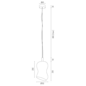 Argon 4742 - Kronleuchter an Schnur DEPORTIVO 1xE27/15W/230V