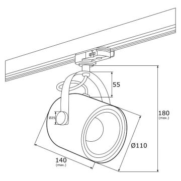 Argon 4747 - Strahler für ein Schienensystem NET 1xE27/15W/230V blau