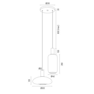 Argon 7214 - Hängeleuchte SAGUNTO PLUS 2xE27/15W/230V schwarz