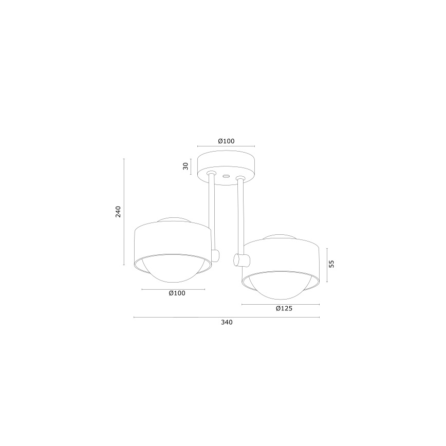 Argon 7215 - Badezimmer-Deckenleuchte an Stange MASSIMO PLUS 2xG9/6W/230V IP44 golden