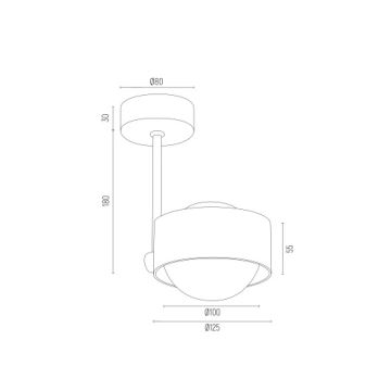 Argon 8058 - Kronleuchter an einer Stange MASSIMO PLUS 1xG9/6W/230V weiß