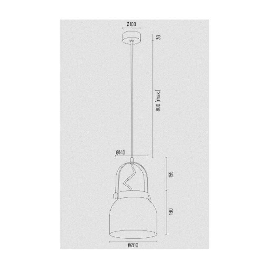 Argon 8281 - Hängeleuchte an Schnur LOGAN 1xE27/15W/230V d 20 cm schwarz