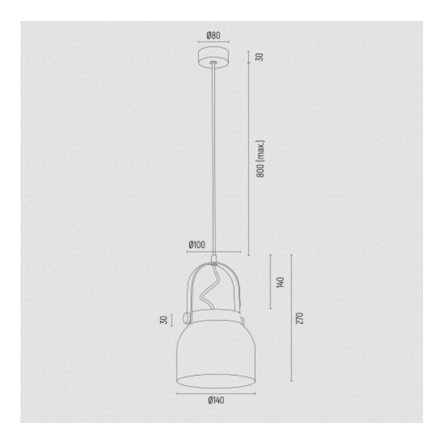 Argon 8291 - Hängeleuchte an Schnur LOGAN 1xE27/15W/230V d 14 cm schwarz