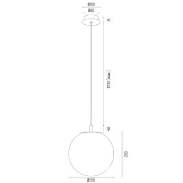 Argon 8507 - Hängeleuchte an Schnur PALOMA 1xE27/15W/230V d 25 cm golden/weiß