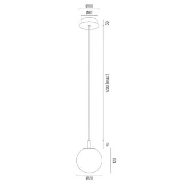 Argon 8512 - Hängeleuchte an Schnur PALOMA 1xE14/7W/230V d 12 cm golden/schwarz