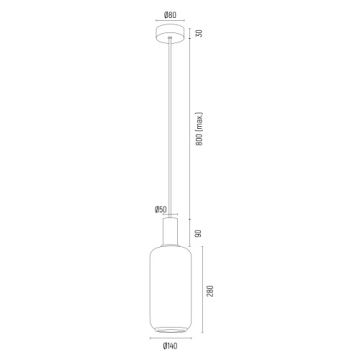 Argon 8563 - Hängeleuchte SAGUNTO PLUS 1xE27/15W/230V d 14 cm schwarz