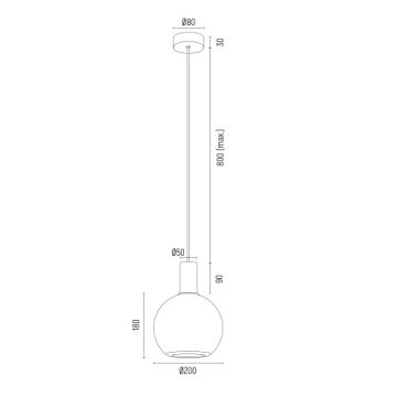 Argon 8564 - Hängeleuchte SAGUNTO PLUS 1xE27/15W/230V d 20 cm schwarz